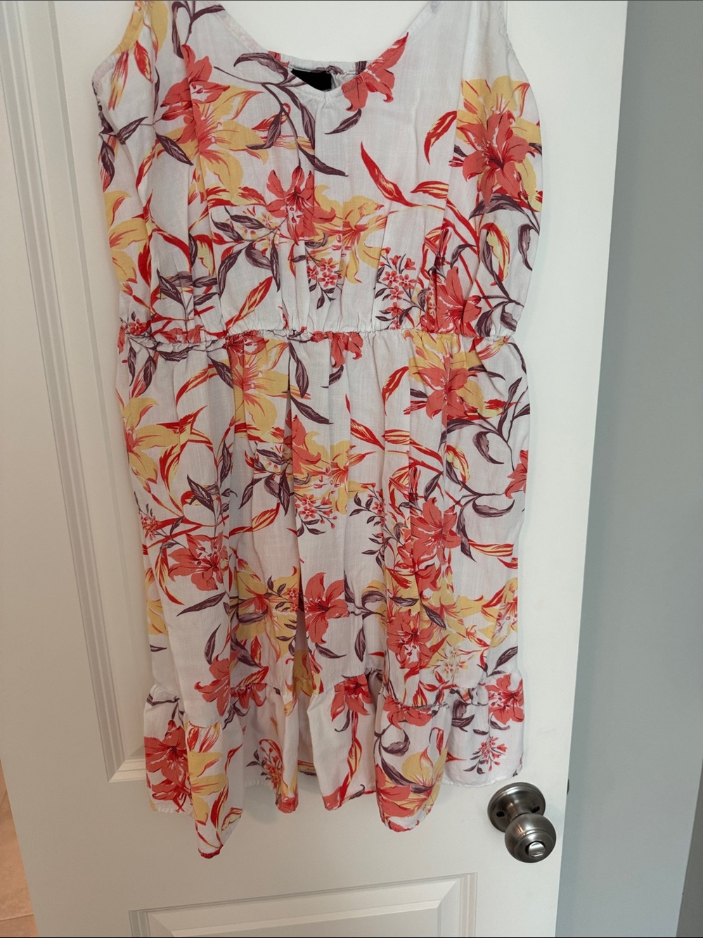 Hurley White Mini Dress with Orange, Purple & Yellow Floral Print - Picture 4 of 9